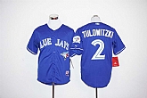 Toronto Blue Jays #2 Troy Tulowitzki Player 40TH Patch Blue Stitched Jersey,baseball caps,new era cap wholesale,wholesale hats